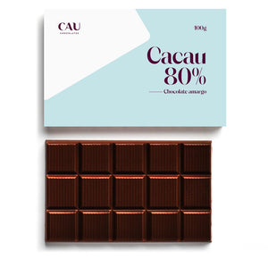 Barra de Chocolate Amargo Pura 80% Cacau - 100g