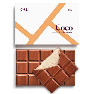 Barra de chocolate recheada com Coco - 100g